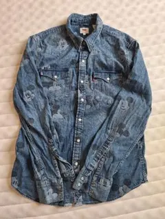 【美品】Levi’s リーバイス ミッキーマウス デニムシャツ M ウェスタン