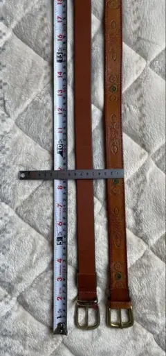 ブラウン刺繍入り中古ベルト2本セット