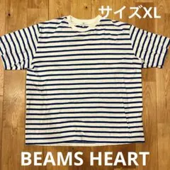 BEAMS HEART ビームスハート　ボーダー半袖Tシャツ　ブルー　コットンのサムネイル