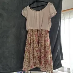 エディットコロン　フローラルプリント半袖ワンピース