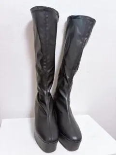 チャンキーヒールロングブーツ GRL