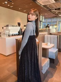 値下げ中 ☆GRLラメシャギーフレアキャミワンピース