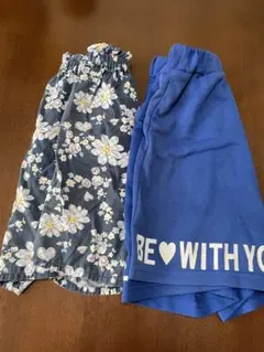 ジーユー　spice lip 花柄　青　プリント　短パン　2本セット