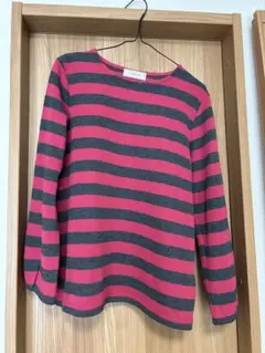 Golden Bear ピンク・グレー ストライプ 長袖Tシャツ