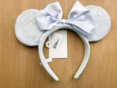 カチューシャ　ディズニー　レース　水色　サックス　ブルー　ブルーエバーアフター