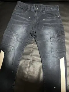 Jawin デニムパンツ サイドライン ペイント加工