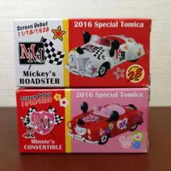 トミカ　ディズニー　2016　ミッキー　ロードスター、ミニー　コンバーチブル