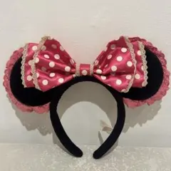 ディズニー 水玉リボンピンクカチューシャ