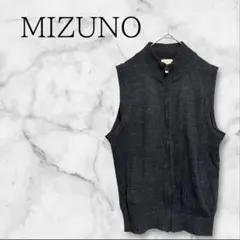 【MIZUNO】ブレスサーモ　ニットベスト　ダークグレー　発熱素材　防寒のサムネイル