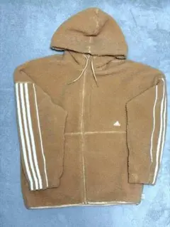 adidas フリースジャケット ブラウン