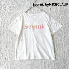 【シーミー】ナイスクラップ ロゴTシャツ　オーロラ　立体ロゴ　ホワイト　F