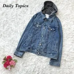 デイリートピックス デニムジャケット 3L ブルー系 フード付き Gジャン