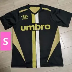 UMBRO アンブロ　サッカー　ウェア、スポーツ　Tシャツ　S　黒　ゴールド