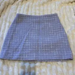 ZARA パープル チェック ミニスカート S