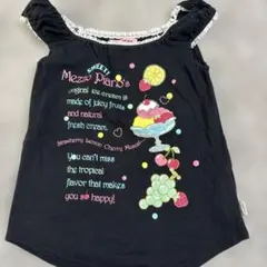 mezzo piano フリル付きタンクトップ L 黒