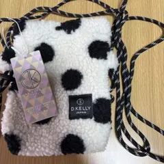 D.KELLY ドット柄 フリースショルダーバッグ