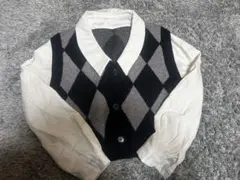 ダイヤモンド柄 ニットカーディガン