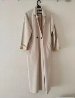 ZARA ベージュ ロングコート ダブルボタン