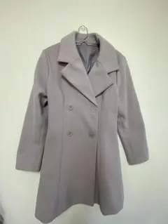 ピンクグレー ダブルブレスト チェスターコート