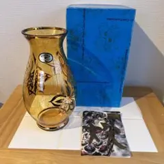 【ヴィンテージ 】✴︎ボヘミアガラス✴︎花瓶✴︎箱&しおり付き✴︎
