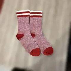 赤と白のストライプソックス