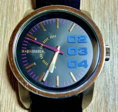 ディーゼル DZ1514 腕時計 ブラックレザーベルト