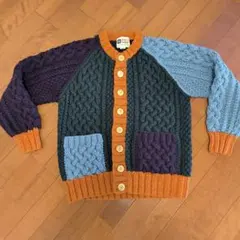 マルチカラーカーディガン（ケーブル編み）