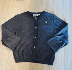 春夏　ダークグレー ラメ入りカーディガン