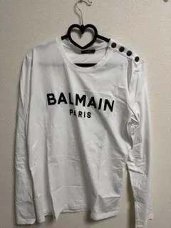 BALMAIN PARIS ロゴ 長袖カットソー ホワイト Sサイズのサムネイル