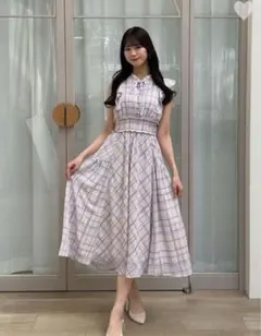 アンミール チェックレディOP ワンピース ピンク