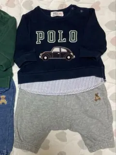 車刺繍の長袖トレーナー 2点セット　70cm