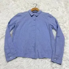【ザラ】デニムシャツ/XS/サックス/ブルー/綿100%/長袖/ZARA/美品のサムネイル