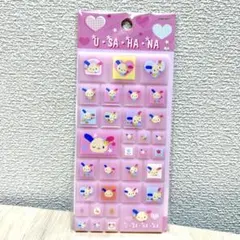 【正規品】レア　平成レトロ　サンリオ　ウサハナ　タイルシール　ピンク　Y2K