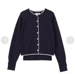 NATURAL BEAUTY BASIC くるみボタンバイカラーカーディガン