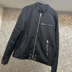 DIESELブラックシングルライダースジャケット