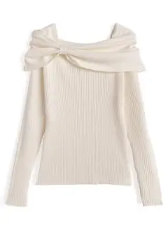 GRL グレイル リボンカラーリブニットトップス ks206