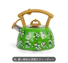 レトロ 3.0L ステンレス スチール ホイッス ケトル やかん グリーンのサムネイル