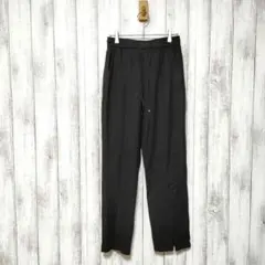 GU ジーユー (S)　起毛 フロントスリット パンツ　ブラック