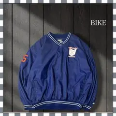 マ*9様 5761/BIKEベースボールチームプリント ナイロンプルオーバー X
