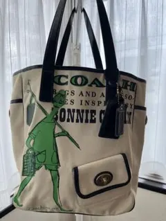 希少 COACH ボニー・カシン トートバッグ　A4収納可 キャンバス×レザー