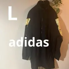 個性派　adidas アディダス　トラックジャケット　ブラック×ゴールド　L
