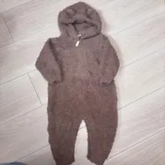 （タグ付き　未使用）ジェラートピケ　フード付きロンパース 80-90