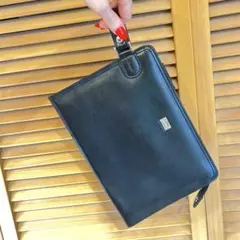 Lanvin ランバンブラックレザークラッチバッグ セカンドバッグ