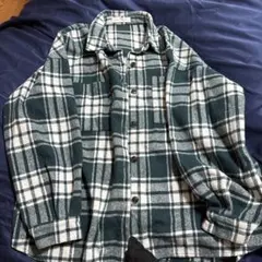 AS KNOW AS plus 緑・白チェック長袖シャツ