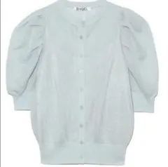 SNIDEL スパークルシアーハーフスリーブカーディガン　ミント