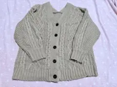 大きいサイズ4L5L6L Heather ベージュ ケーブルニット カーディガン