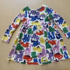 Mini Boden 長袖ワンピース 3-4Y カラフルアニマル柄のサムネイル