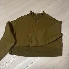DIVIDED ハーフジップクロップドスウェット L