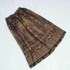 KN0450【ニューヨーカー】スカート【9】ミモレ丈 総柄 ペイズリー フレア