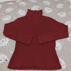 ユニクロ/UNIQLO赤 タートルネック 長袖トップス　フリース